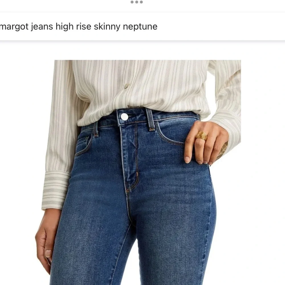 NWT L'agence Margot High Rise Skinny Jeans Size 25” Waist Stretch Blue Neptune - Picture 12 of 15
